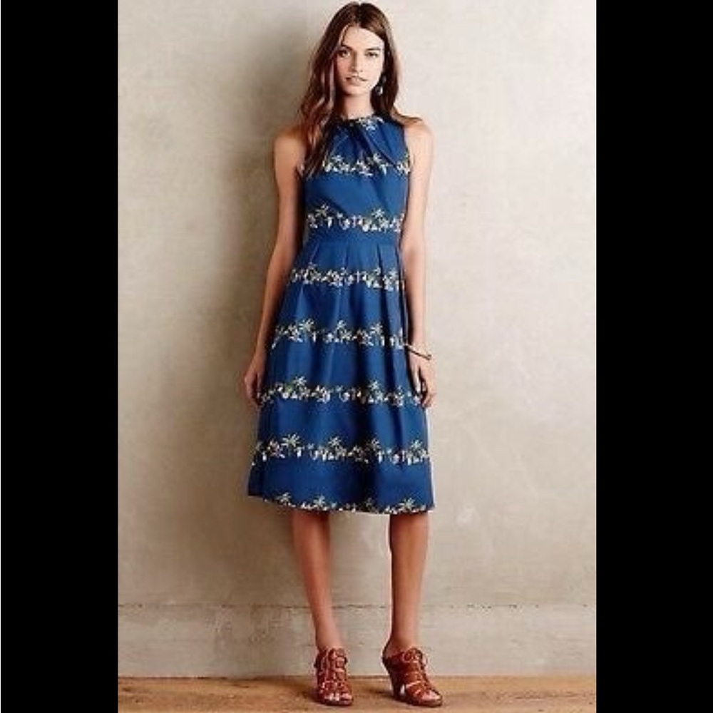 Rachel Antonoff Blue Tropical Midi Dress
